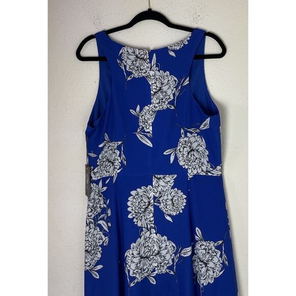 NWT Vince Camuto Women’s Maxi Blue Floral Short Sleeve Dress 12 NWT 148$ - Picture 4 of 11
